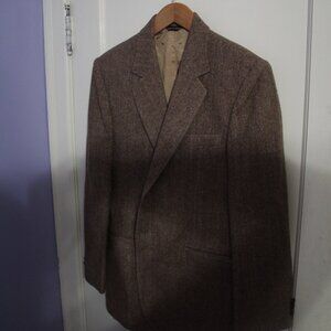 Vtg. Reed St. James Blazer 40R Herringbone Wool Sport Coat Lined 2 Button Brazil